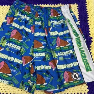 Flow society Blue Lacrosse eggs & ham Graphic Shorts XL